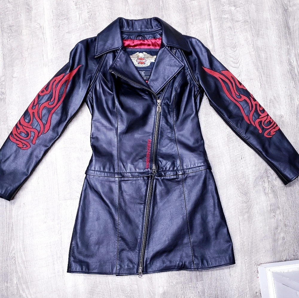 💰SOLD💰1/13/25 💥Harley-Davidson👍🏼3pc Leather Outfit/Coat Sz 8 - Picture 1 of 16